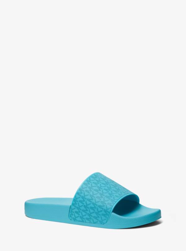 Panske Slapky Michael Kors Jake Logo Modre - Topanky Michael Kors Outlet | DHXUS-1457